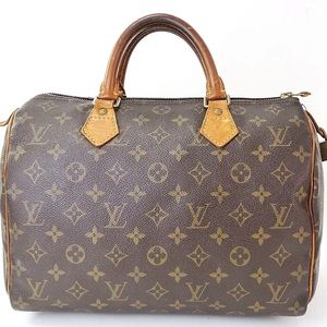 Authentic 2001 LOUIS VUITTON Speedy 30 Monogram Boston Handbag